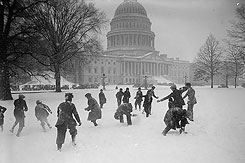 Senate pages in snow ball battle at Capitol, 1/2/25